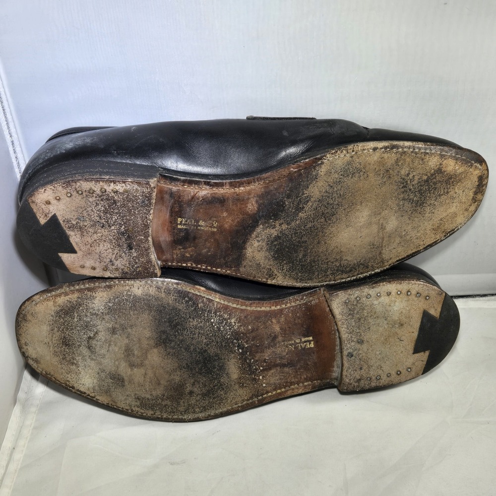Peal & Co Brooks Brothers Lace Up Mens Dress Shoes Size 10 D Black Loafers *READ - Picture 7 of 12